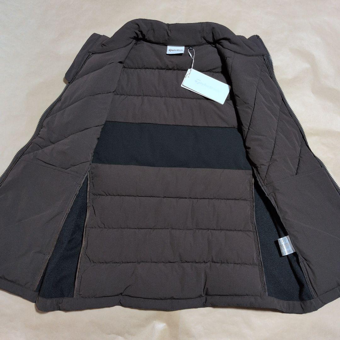 テーラーメイド：レディース：Lサイズ：ジップアップ中綿ベスト：チャコール/黒