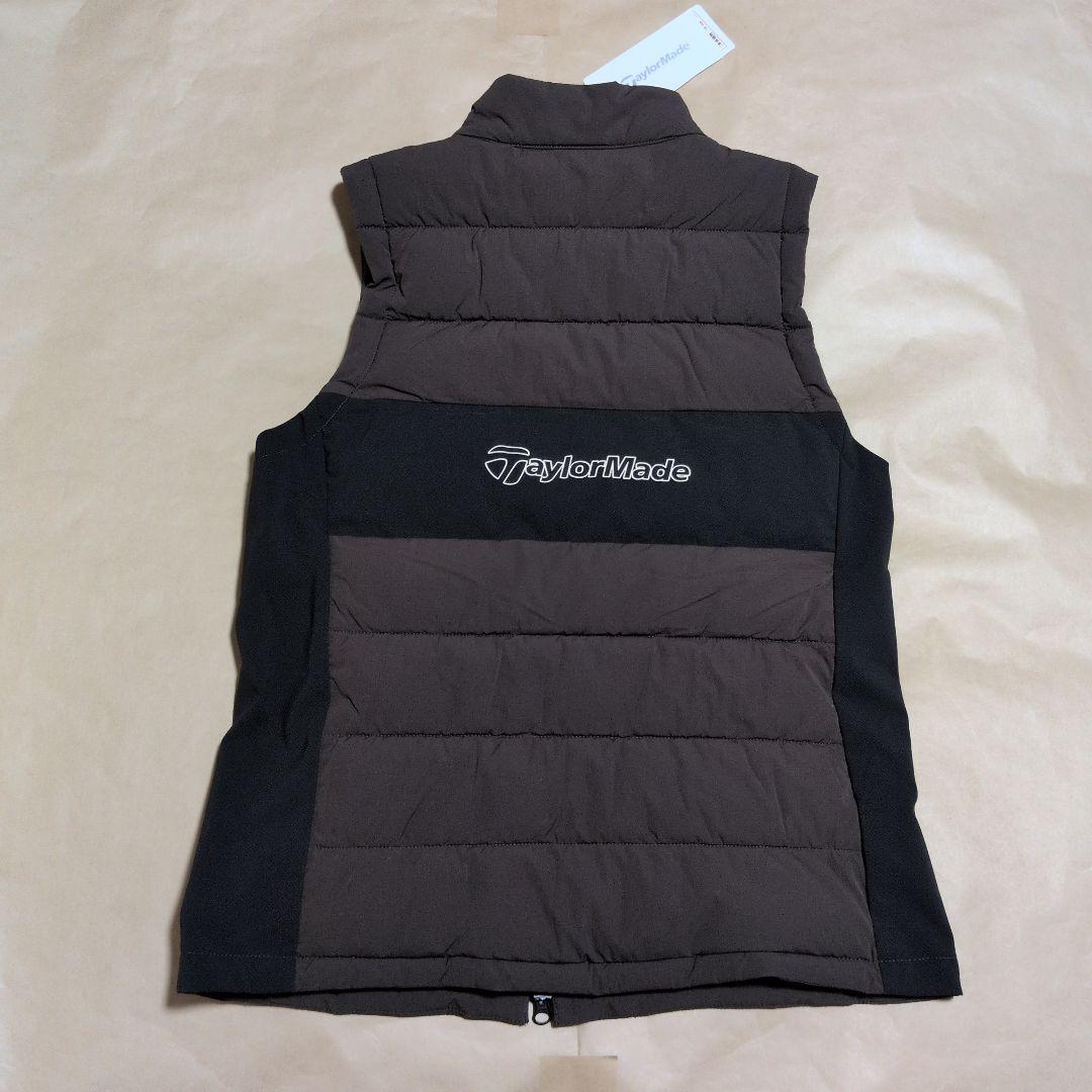 テーラーメイド：レディース：Lサイズ：ジップアップ中綿ベスト：チャコール/黒