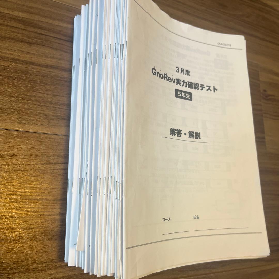 グノーブル　GnoRev実力確認テスト　2023年度　5年生通年