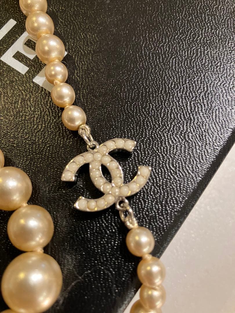 シャネル　ココマーク　パールネックレス　ロングネックレス　シャネル