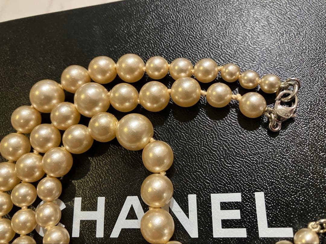 シャネル　ココマーク　パールネックレス　ロングネックレス　シャネル