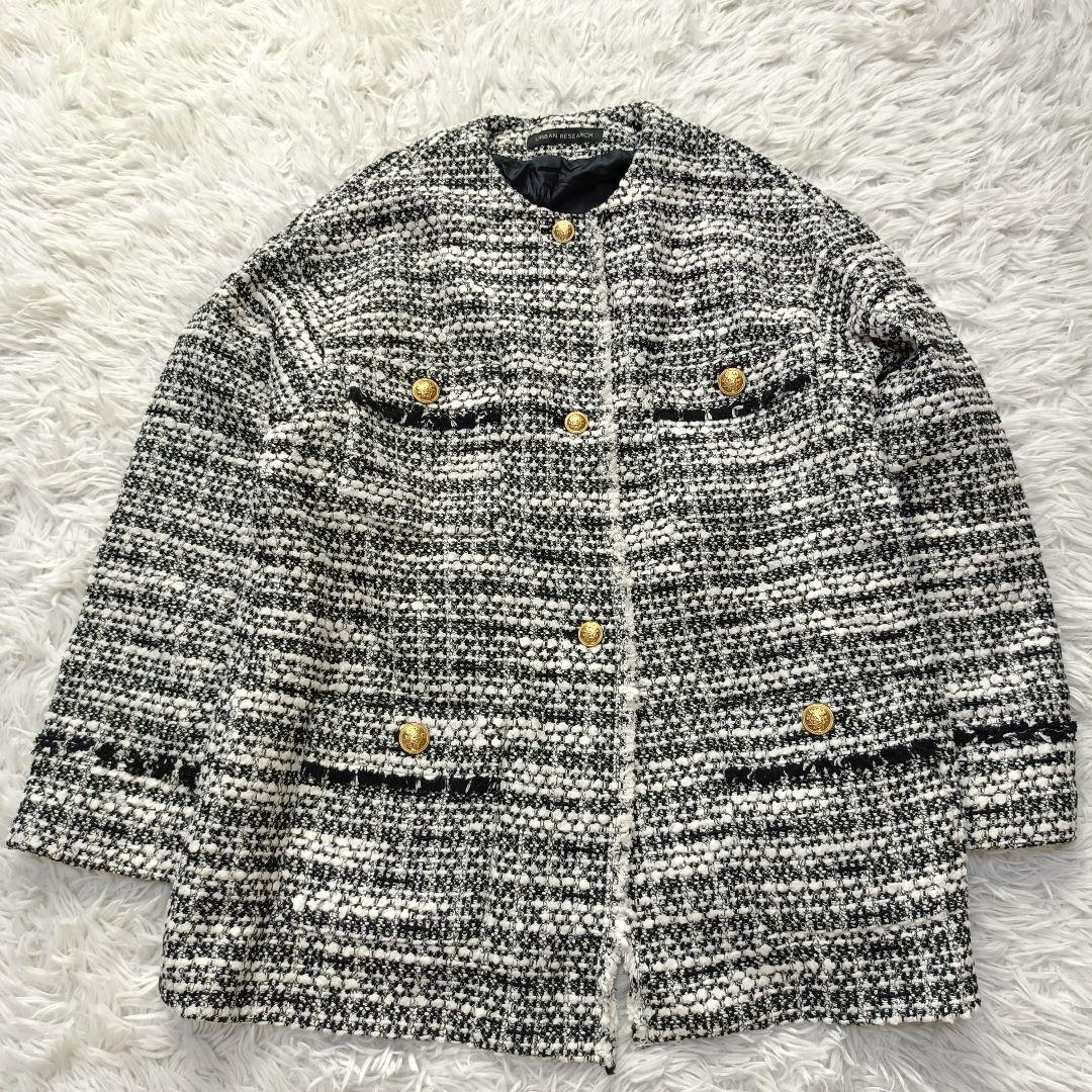 美品　アーバンリサーチ　GIOLICA　ツイードジャケット　　36　金ボタン
