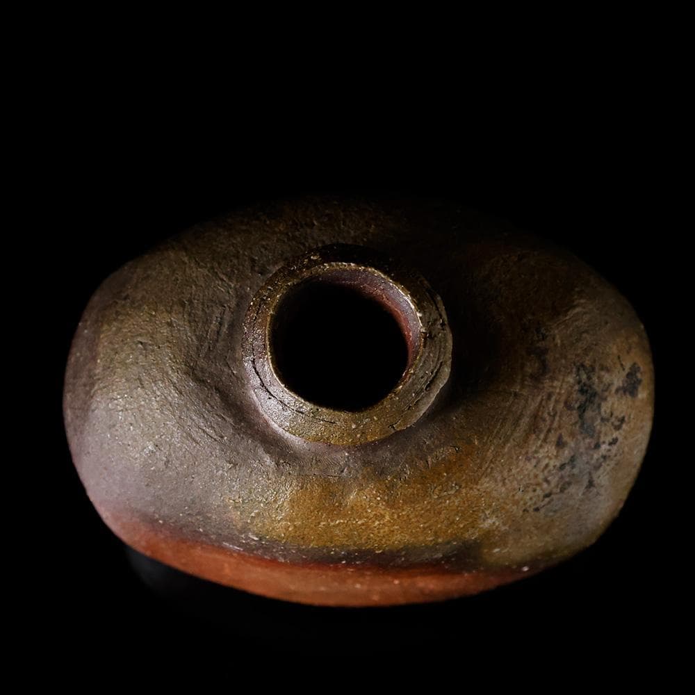 T　備前焼人間国宝　伊勢崎 淳 作　花瓶　陶器　陶芸品　銘有