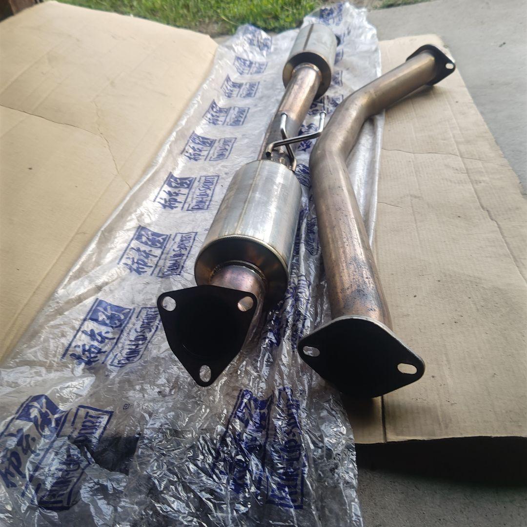 柿本改fk8ステンレスデュアルマフラー ブルーグラデーション