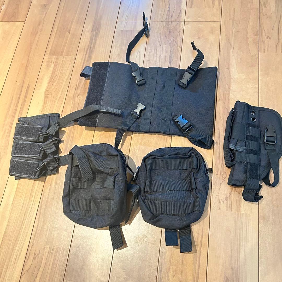 NEW HORIZON プレートキャリア 黒　ピストルベルト