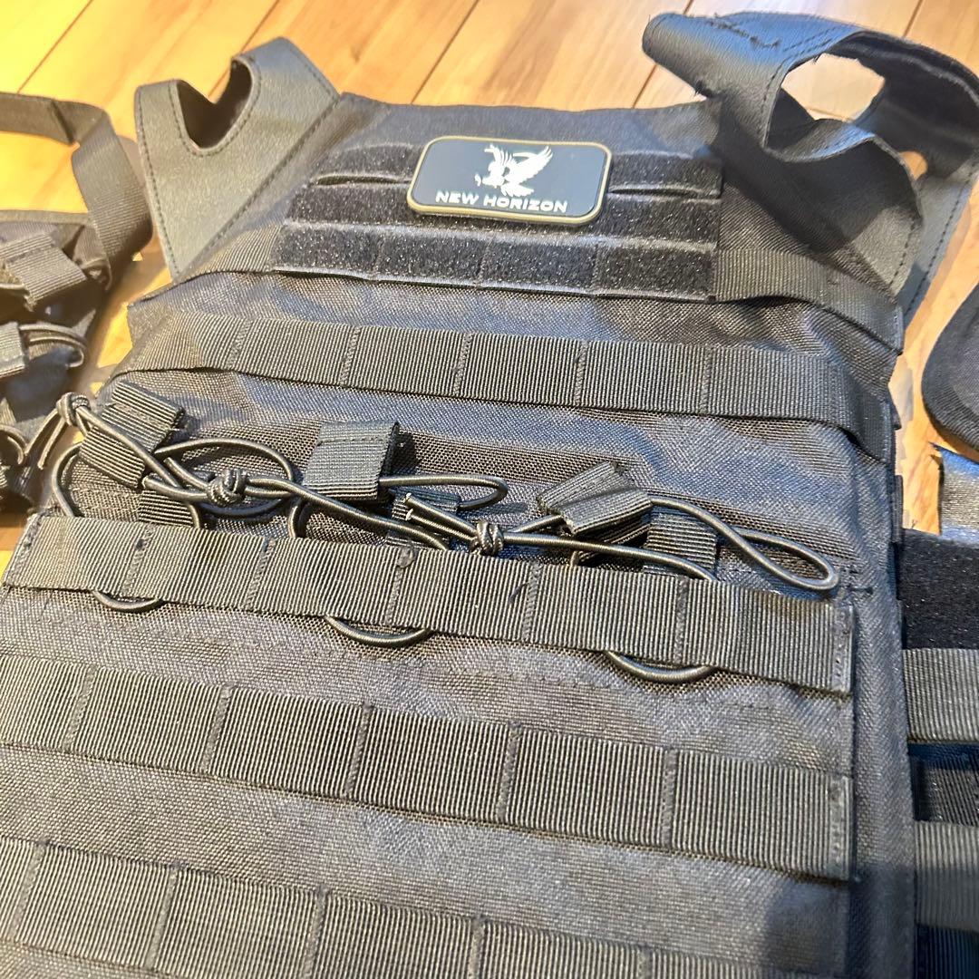 NEW HORIZON プレートキャリア 黒　ピストルベルト