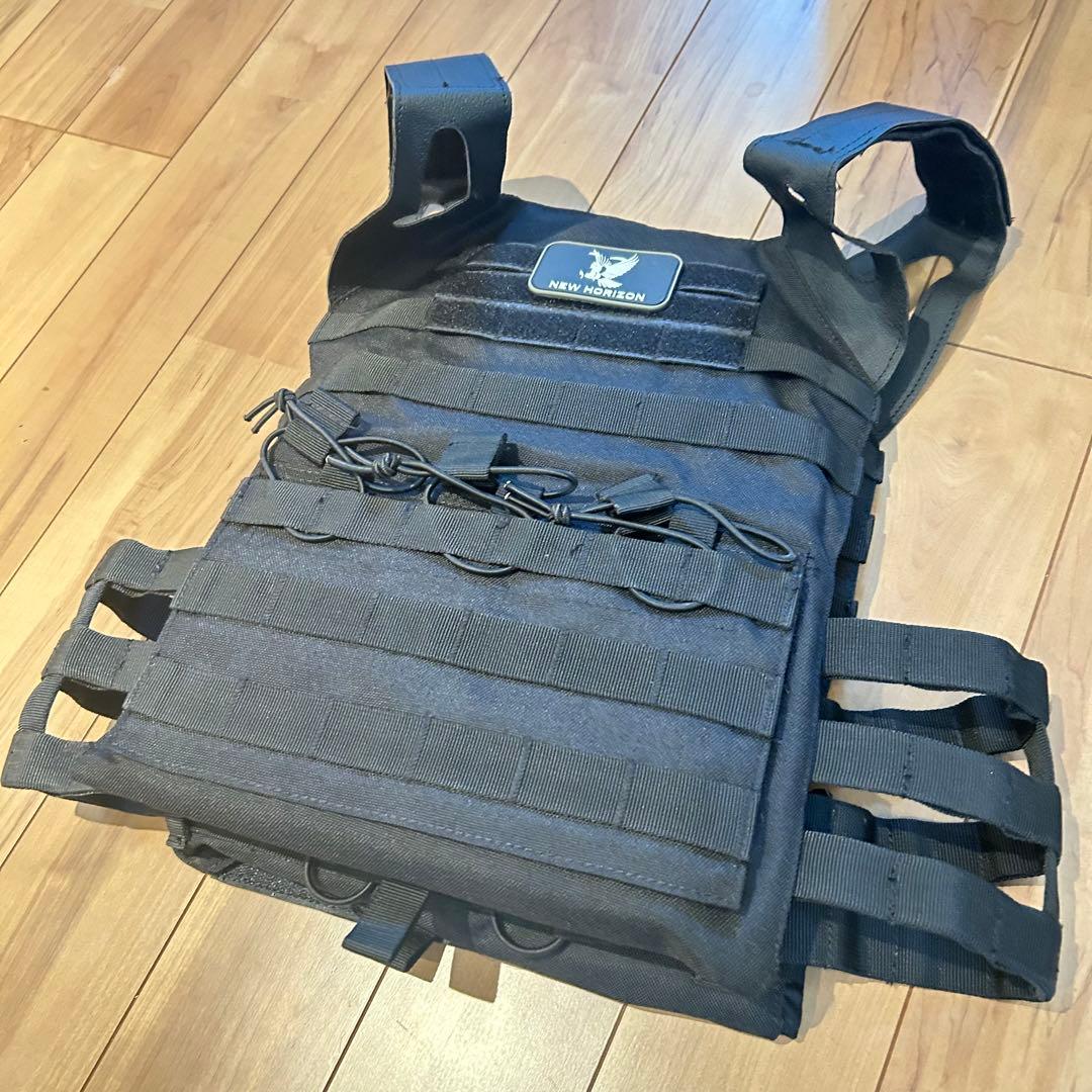 NEW HORIZON プレートキャリア 黒　ピストルベルト
