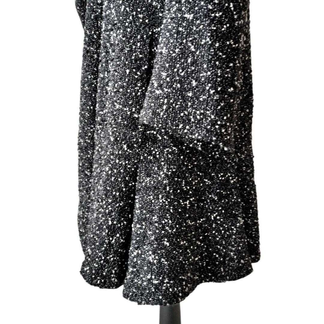 エドワードアシュールパリ　ツイードドレープロングコート　元シャネルデザイナー