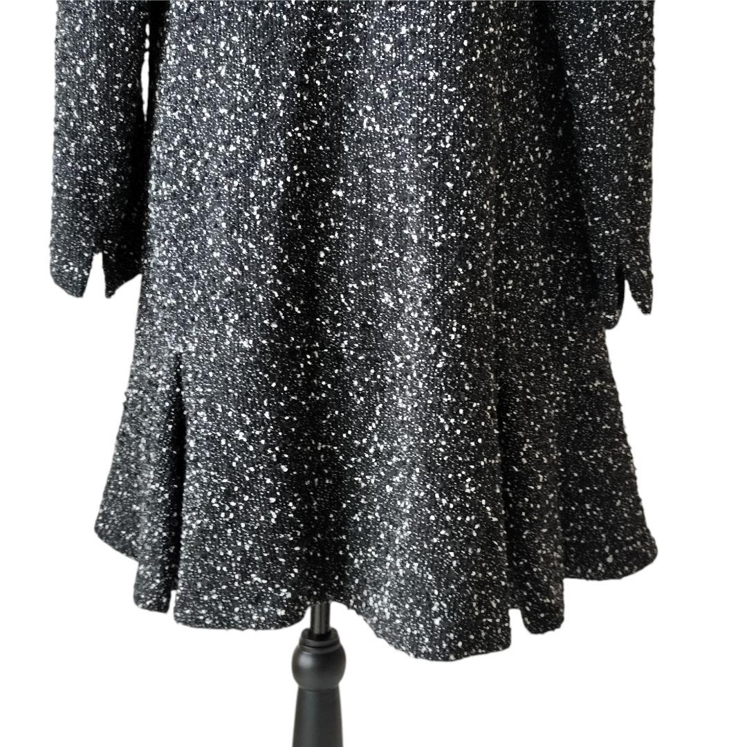 エドワードアシュールパリ　ツイードドレープロングコート　元シャネルデザイナー