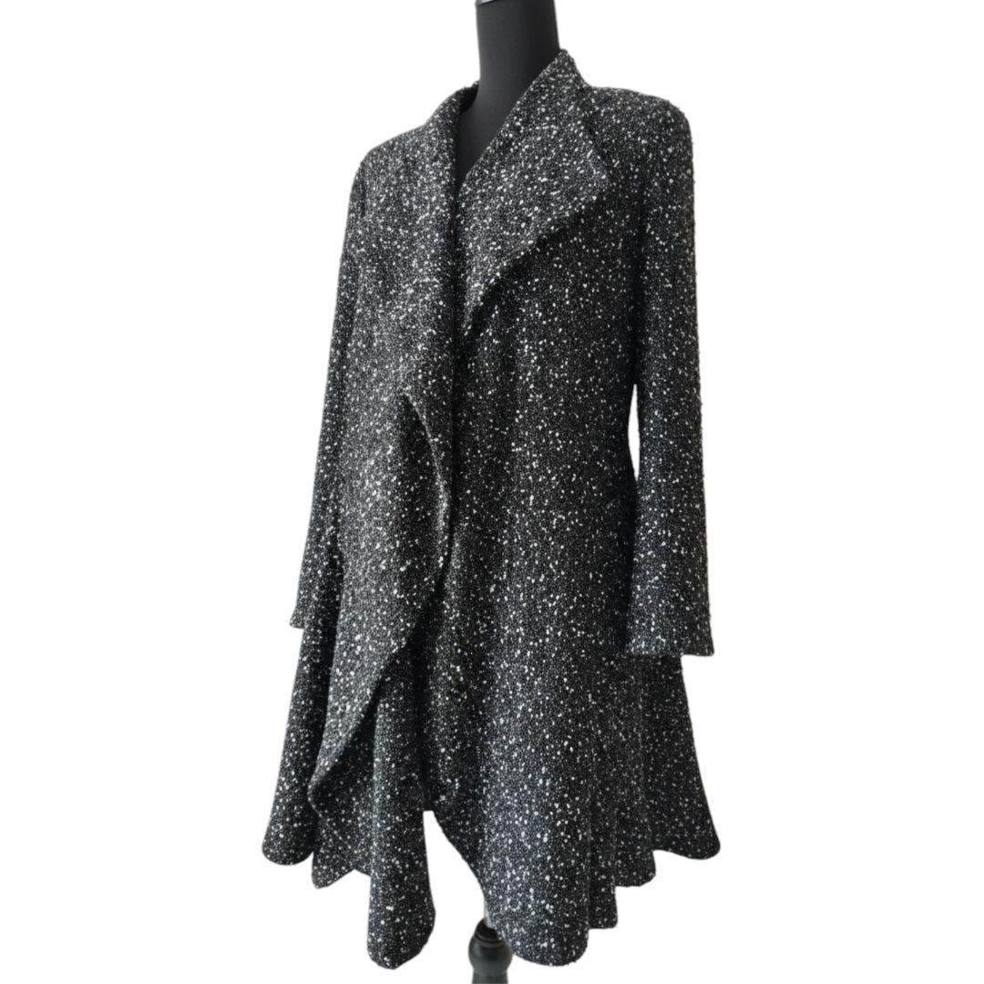 エドワードアシュールパリ　ツイードドレープロングコート　元シャネルデザイナー