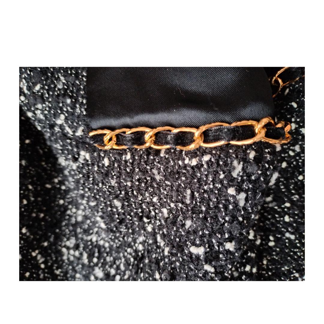 エドワードアシュールパリ　ツイードドレープロングコート　元シャネルデザイナー