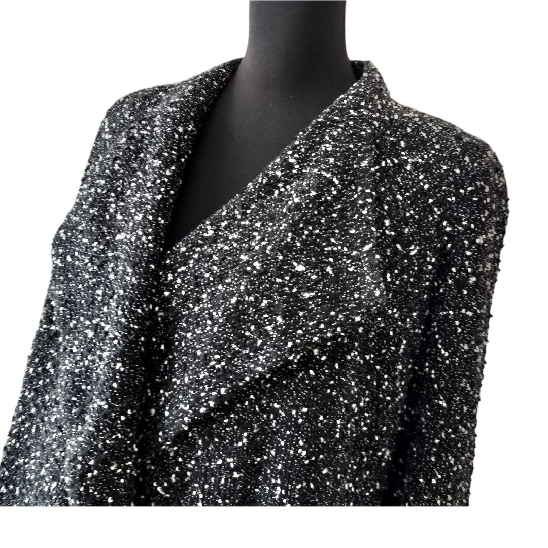 エドワードアシュールパリ　ツイードドレープロングコート　元シャネルデザイナー