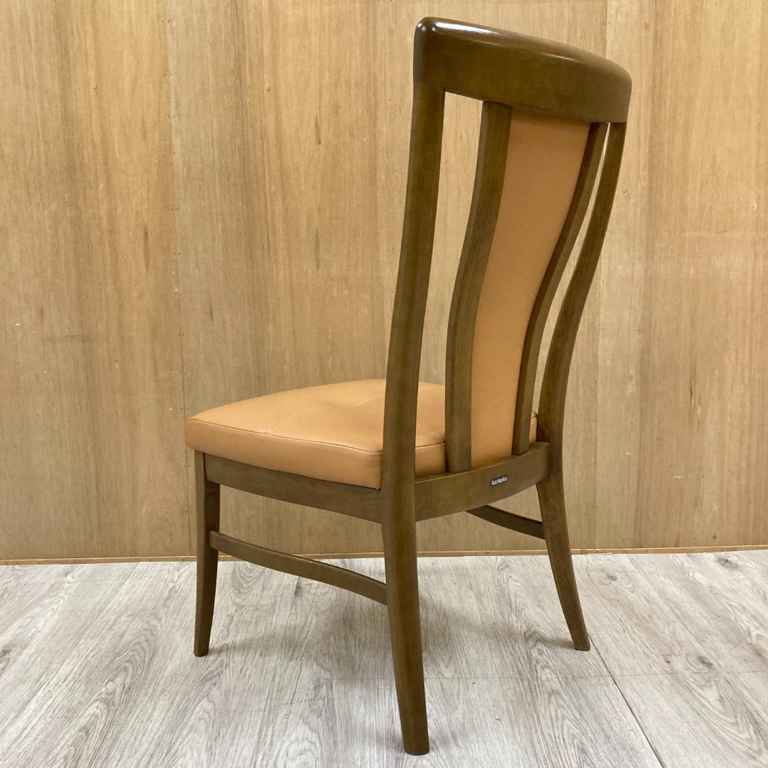 【カリモク】本革　ダイニングチェア　ハイバック　椅子　A