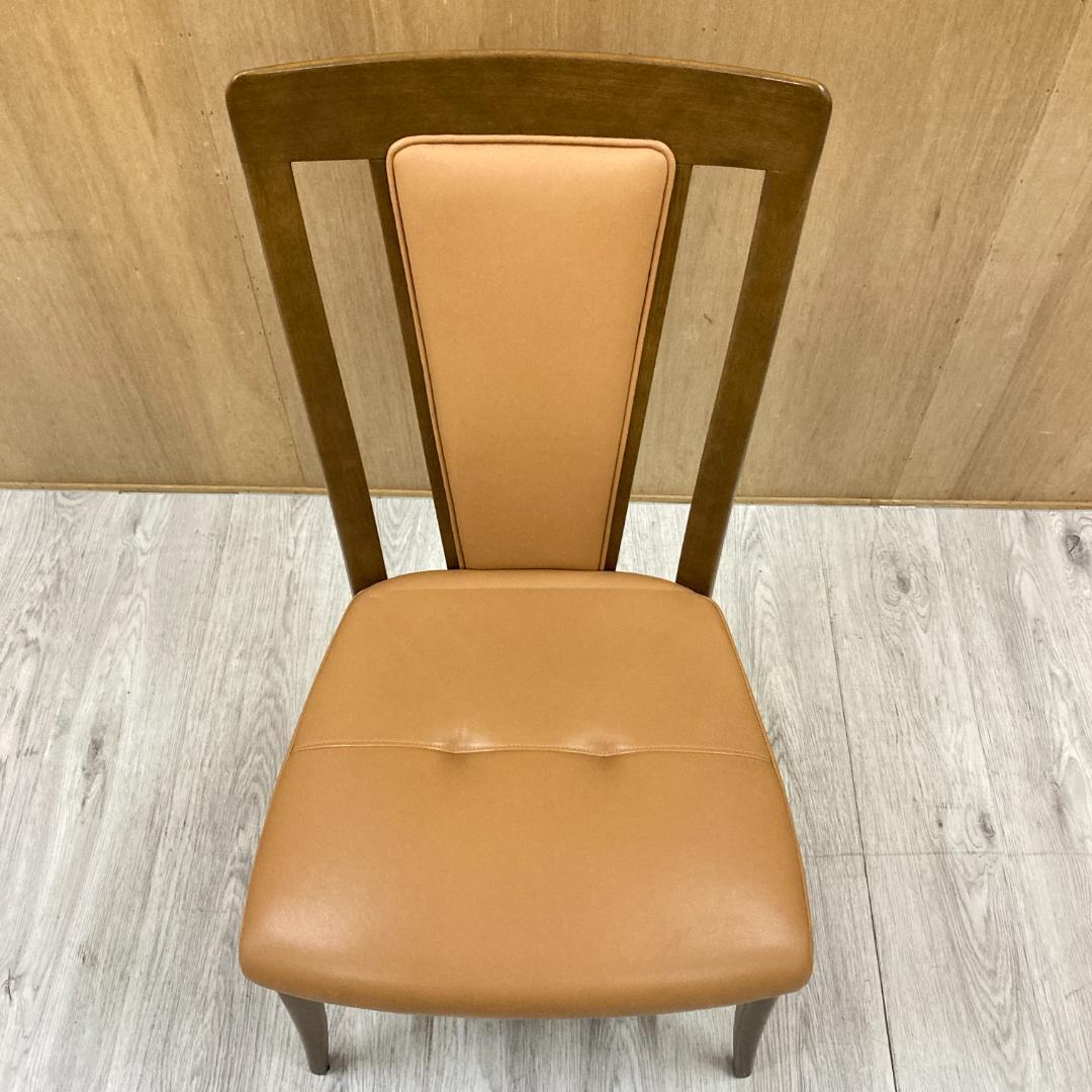 【カリモク】本革　ダイニングチェア　ハイバック　椅子　A