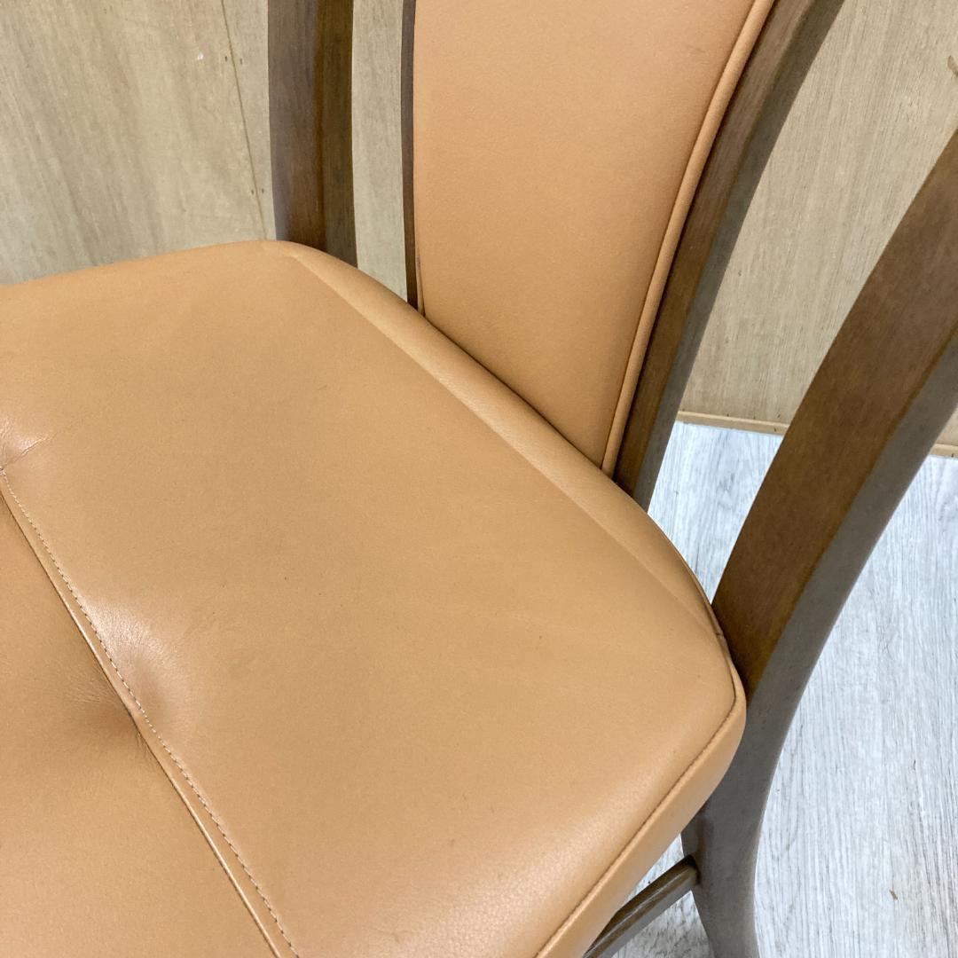 【カリモク】本革　ダイニングチェア　ハイバック　椅子　A