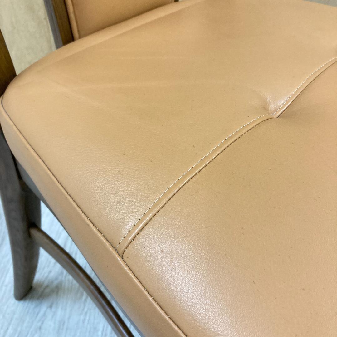 【カリモク】本革　ダイニングチェア　ハイバック　椅子　A