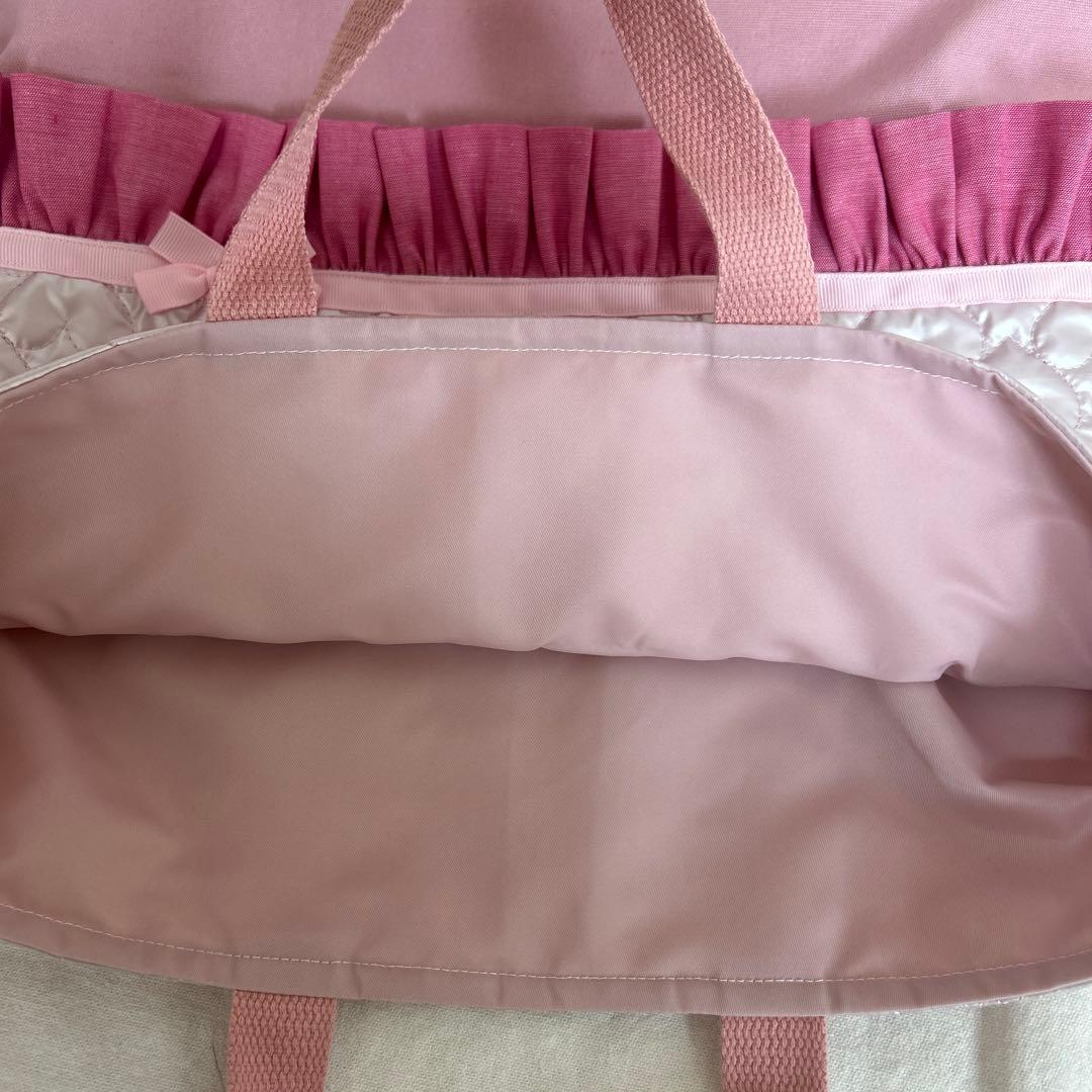 入園入学　3点セット 【パールピンクハート×濃いピンク】　女の子　レッスンバック