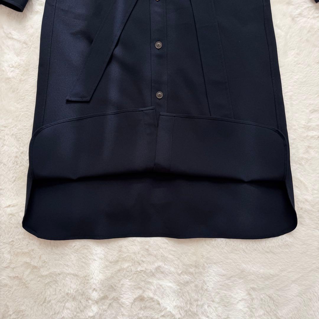 新品✨SOEJU ソフトオックスシャツワンピース　XSサイズ　ネイビー 現行品