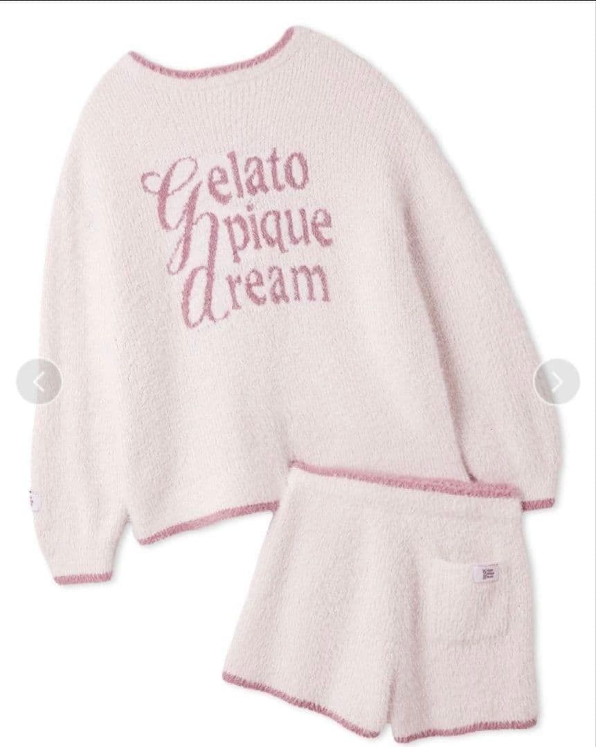 ジェラートピケ【限定カラー】ラメフェザーカーディガン+ショートパンツ