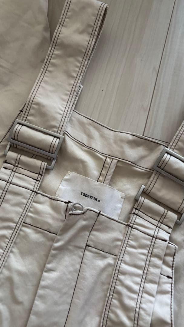 【限定価格】フロントジップコットンサロペット