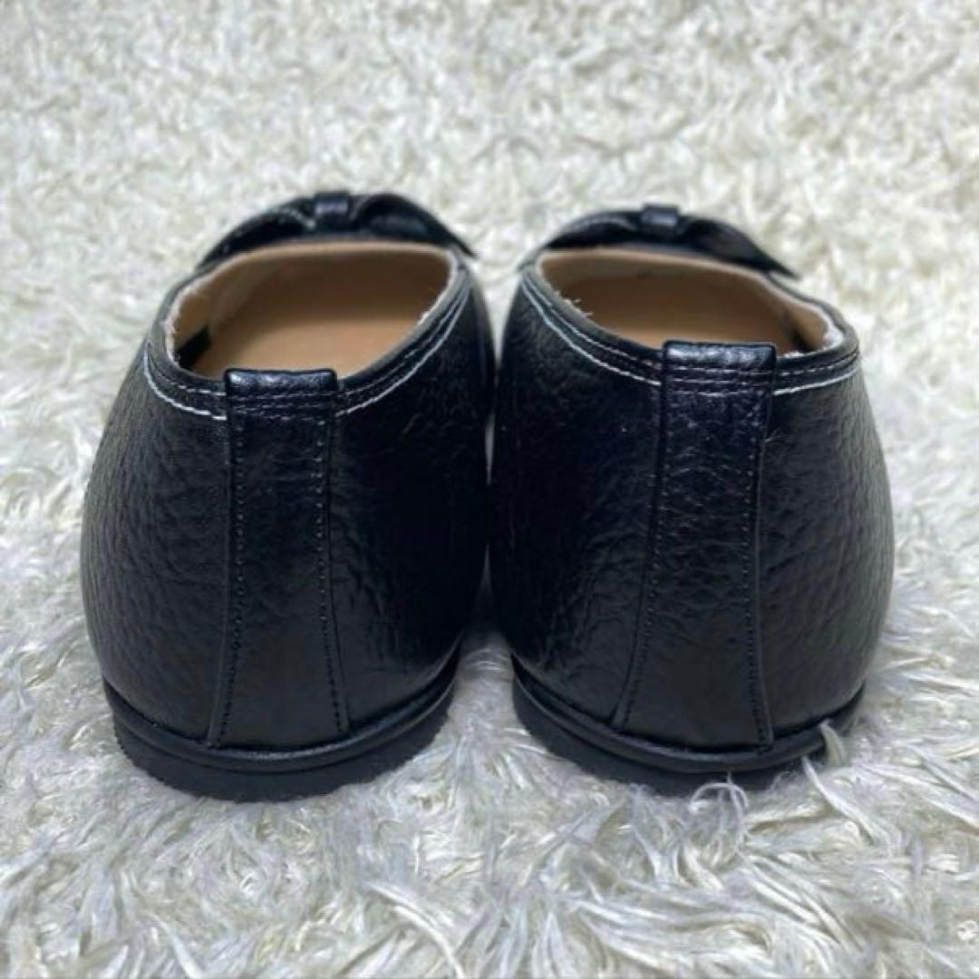 『未使用』MIHAMA ミハマ カッターシューズ リボン フラット パンプス　黒