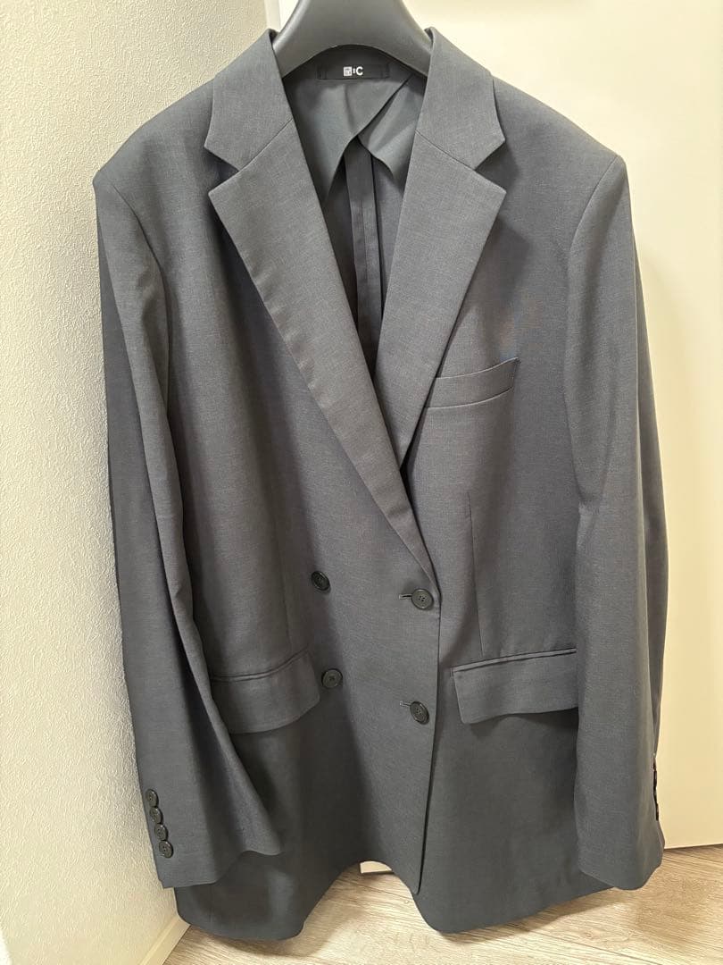 【激レア】ユニクロC 感動ダブルジャケットリラックスフィット ダークグレー