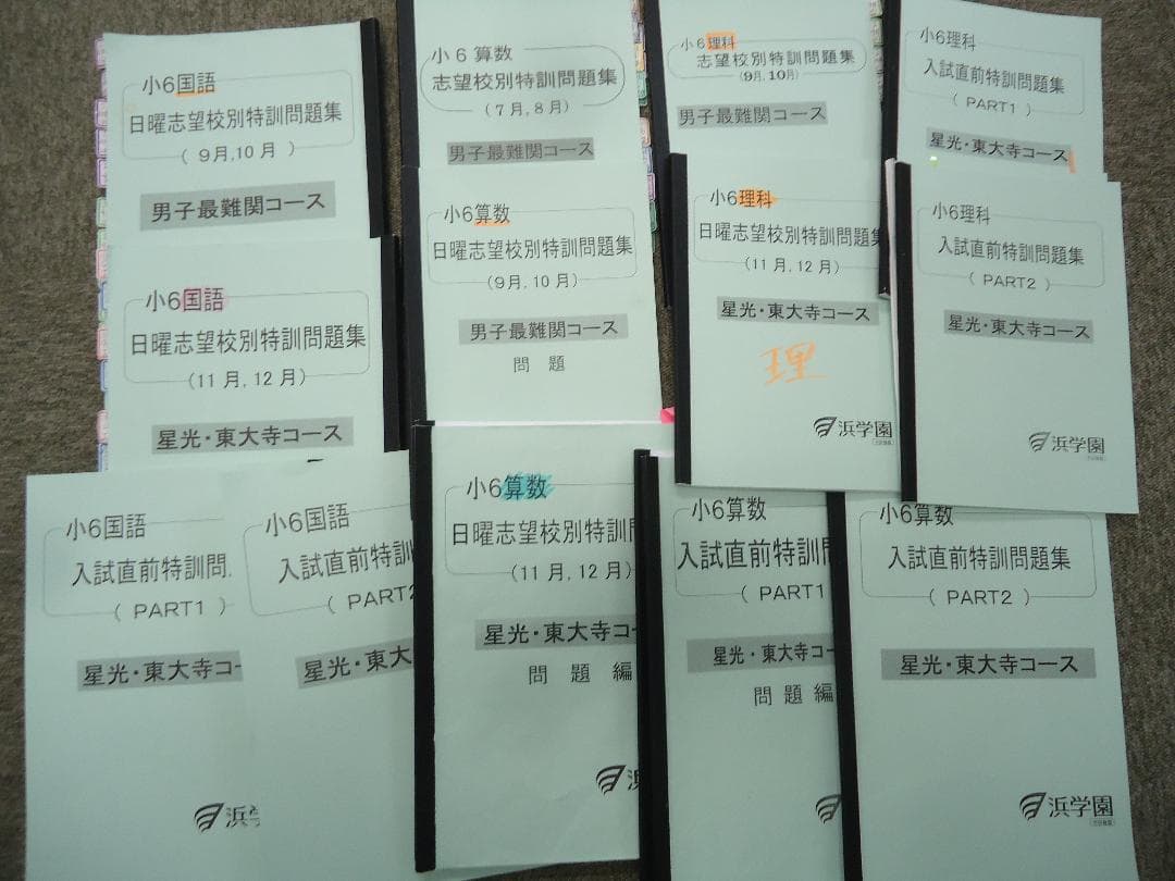 浜学園　6年　星光・東大寺/男子最難関　日曜志望校別/入試直前　2020年度版