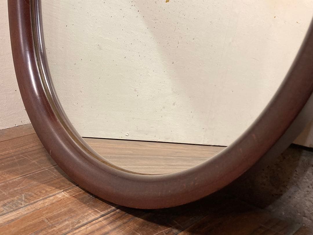 ヴィンテージ 柳宗理デザイン 秋田木工 ウォールミラー 曲木 小判型 大サイズ