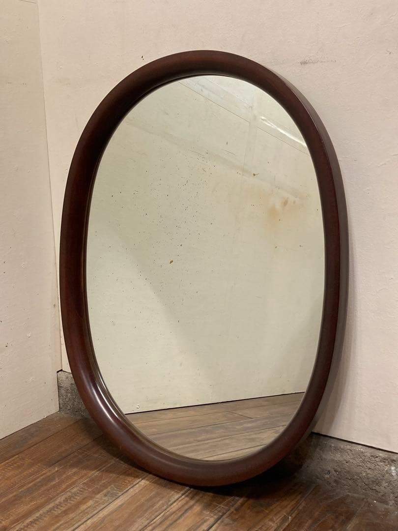 ヴィンテージ 柳宗理デザイン 秋田木工 ウォールミラー 曲木 小判型 大サイズ