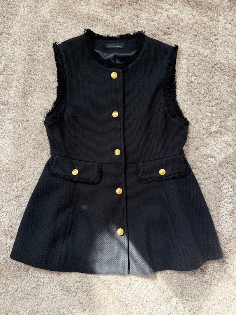 ［美品］green label relaxing バスケットペプラムジレ