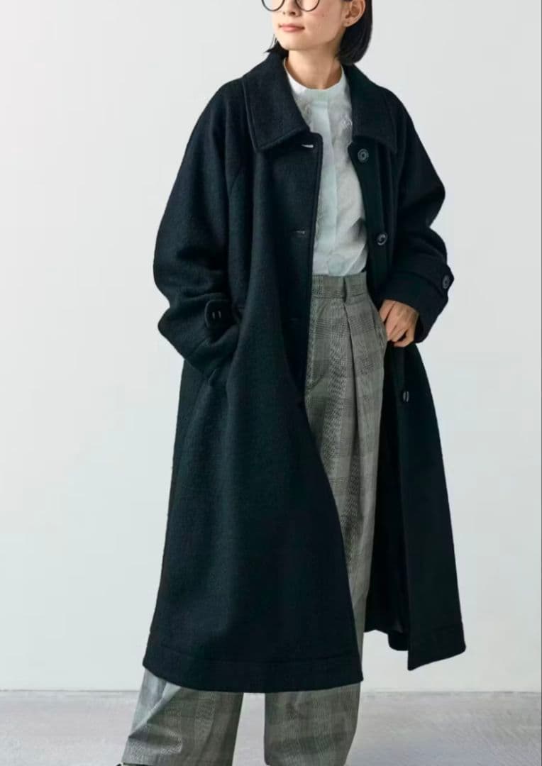 【未使用】サニークラウズ・ 3L・魔女のケープ付きコート・ブラック・フェリシモ