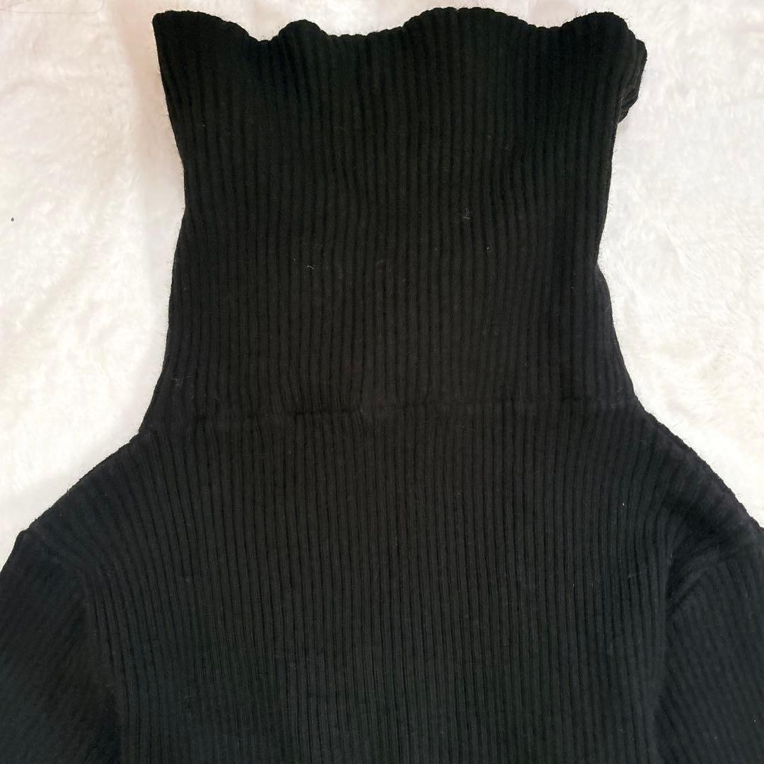 anuans オフショルナローニットワンピース ブラック Mサイズ ラクーン混