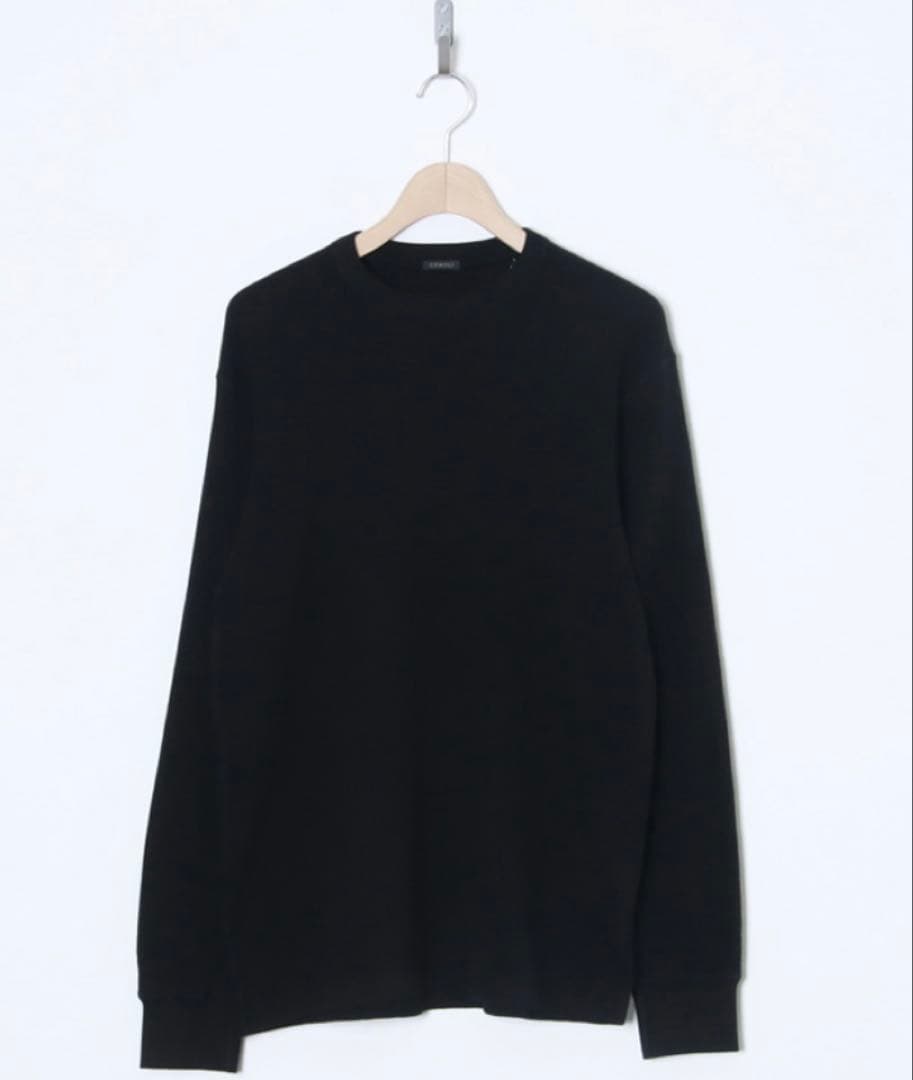 comoli コットンカシミヤワッフル長袖クルー