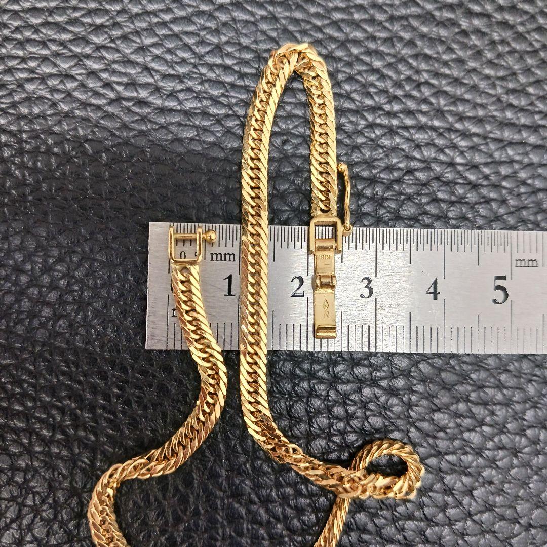 (B120806) K18 YG 喜平8面Winカット アンクレット