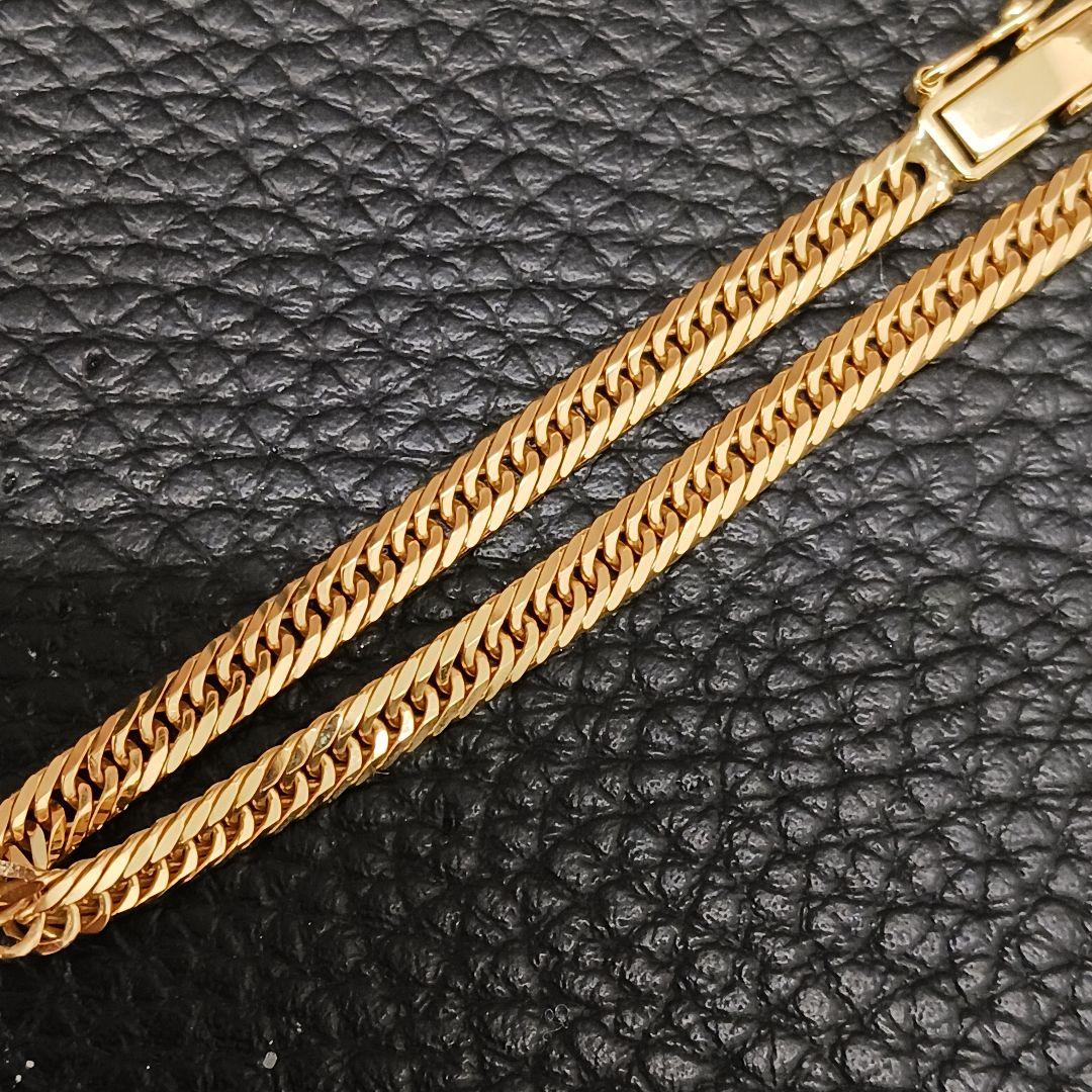 (B120806) K18 YG 喜平8面Winカット アンクレット