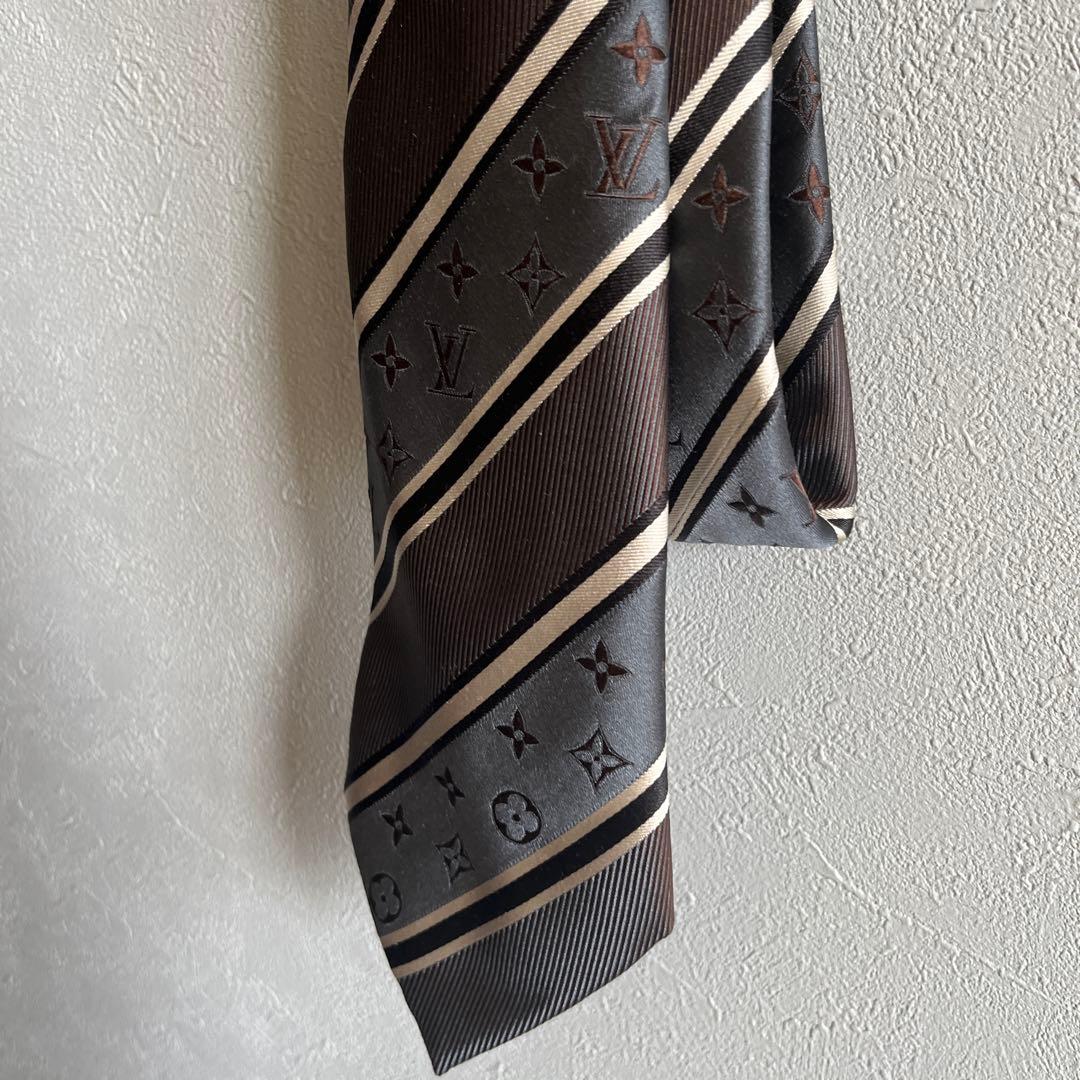 LOUIS VUITTON シルク ネクタイ ブラウン
