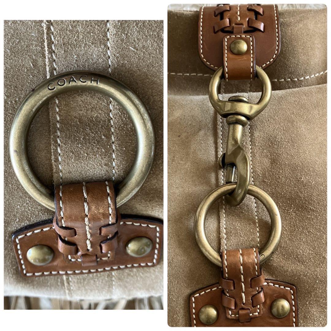 美品！COACH コーチ ショルダーバッグ スエード フリンジ　 y2k