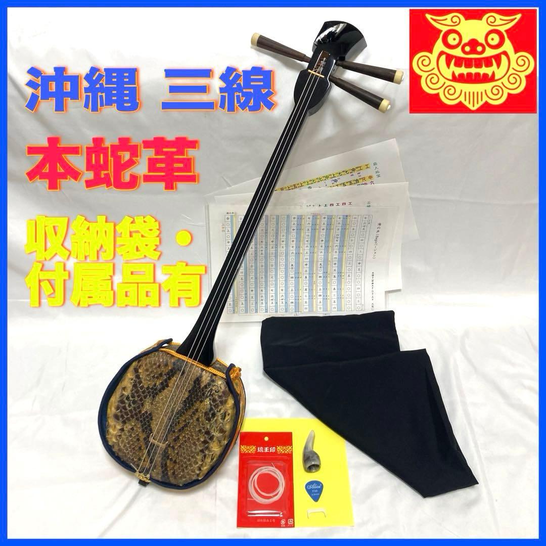 三線 沖縄 蛇革 本革 収納袋 付属品 和楽器 初心者 中級者