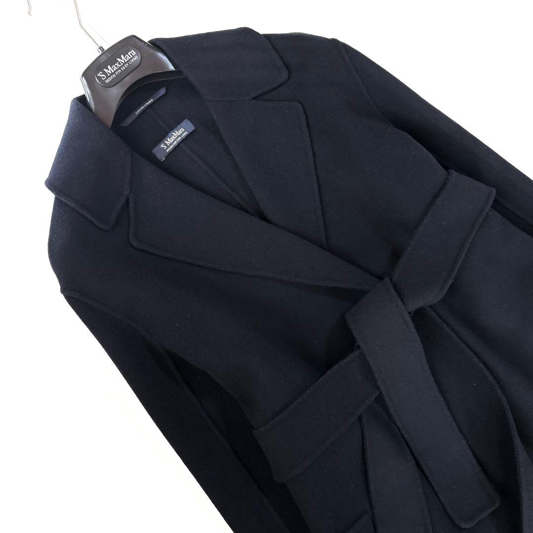 美品✨マックスマーラ　クチートアマーノ　ガウンコート ベルト　 40 ネイビー