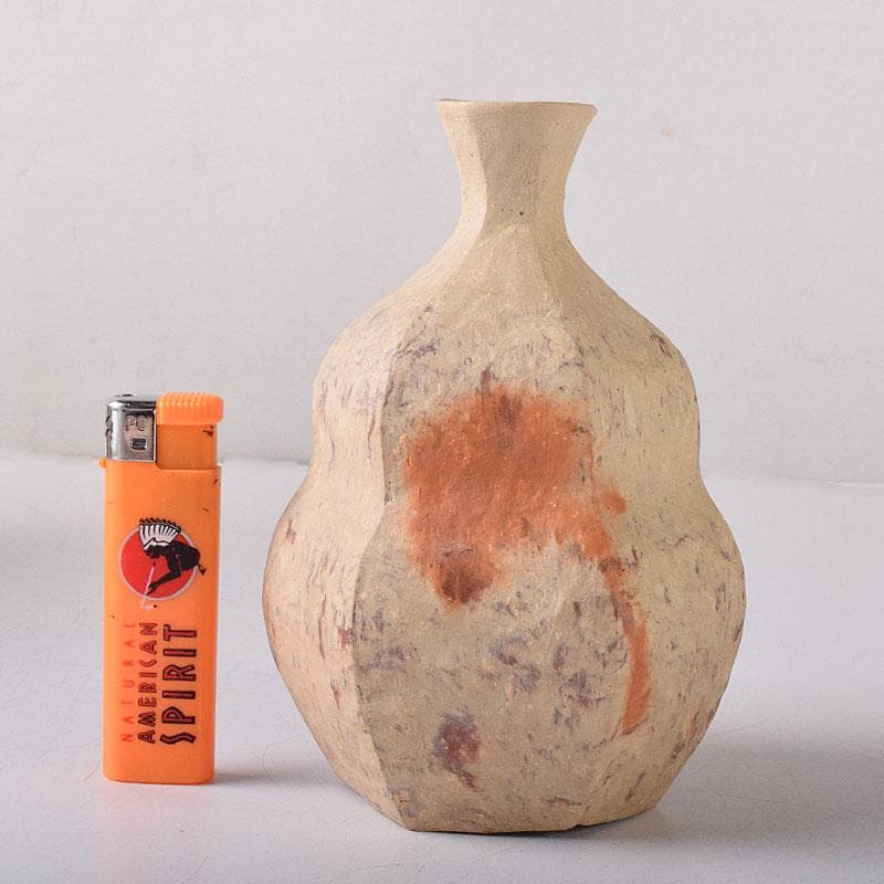 Toshi　備前焼　川端文男作　自然練込　徳利　共布　共箱　V　7597