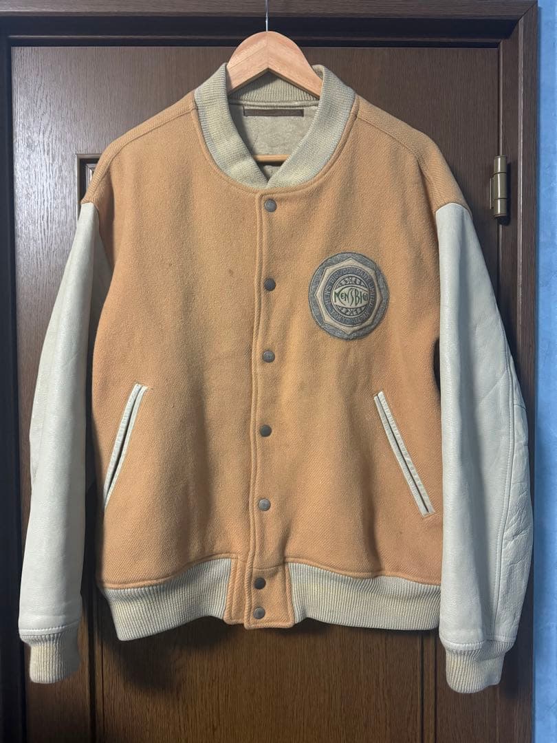 【80s】MEN’S BIGI メンズビギ 袖レザー ウール スタジャン