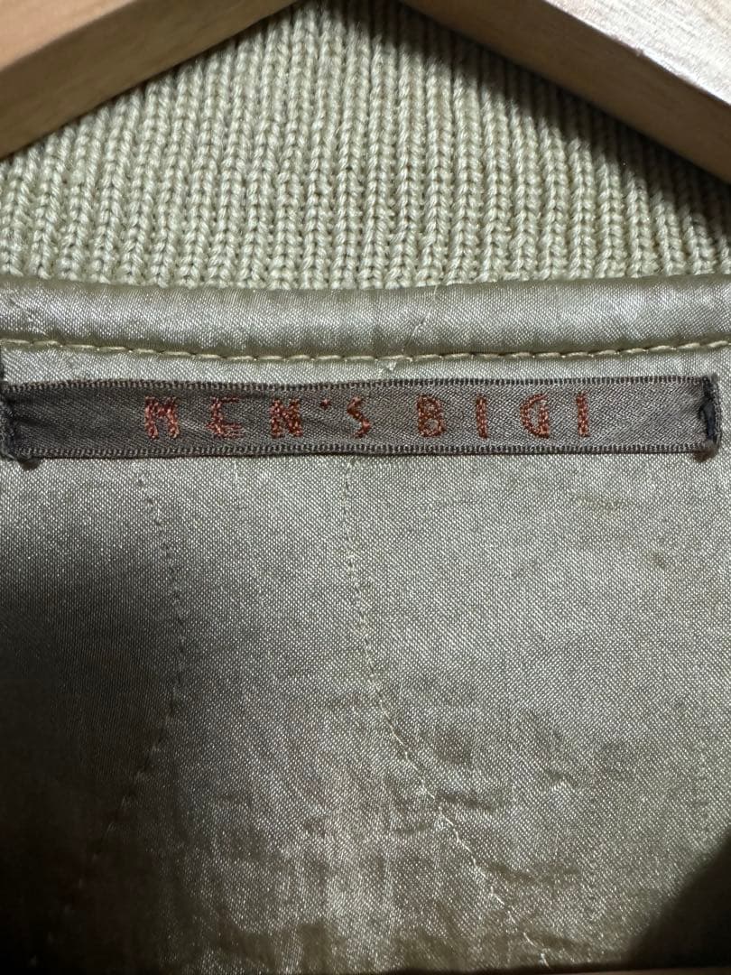 【80s】MEN’S BIGI メンズビギ 袖レザー ウール スタジャン