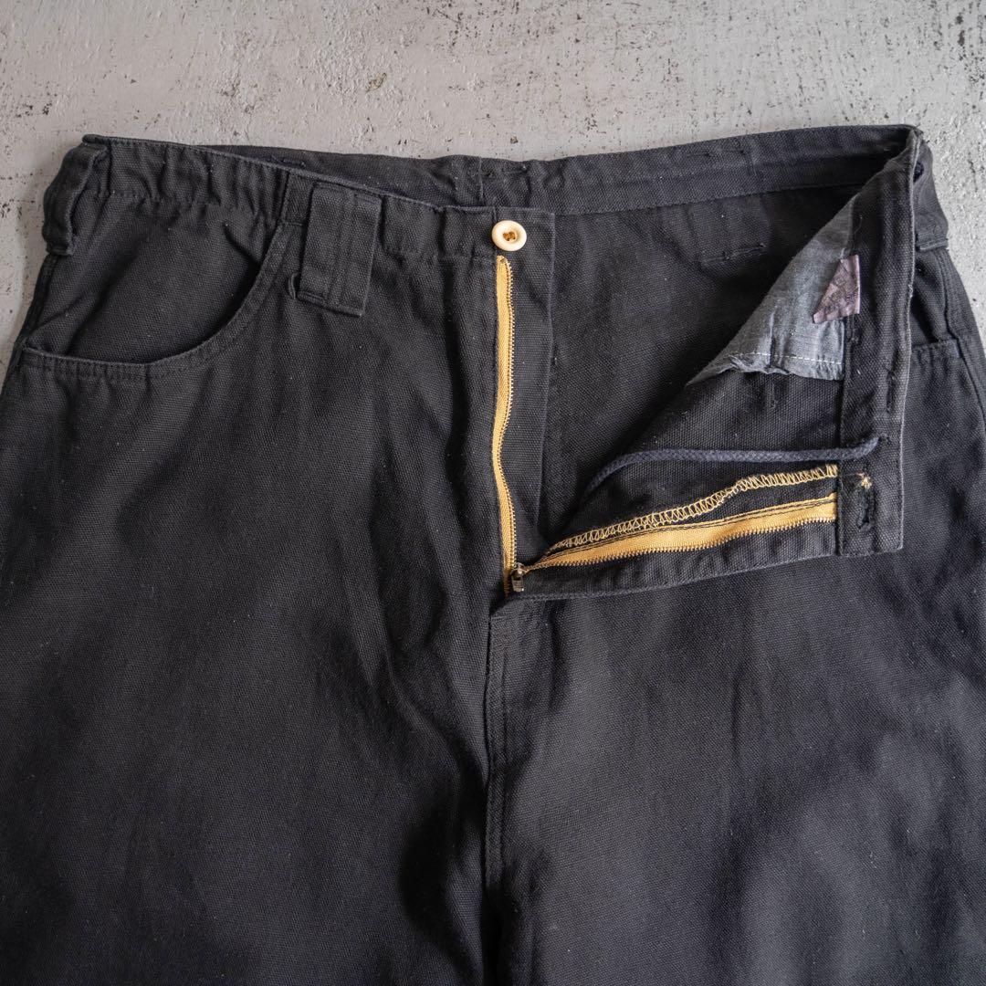 00s old ブラック コットン バギーワイド ワークパンツ レイヴパンツ