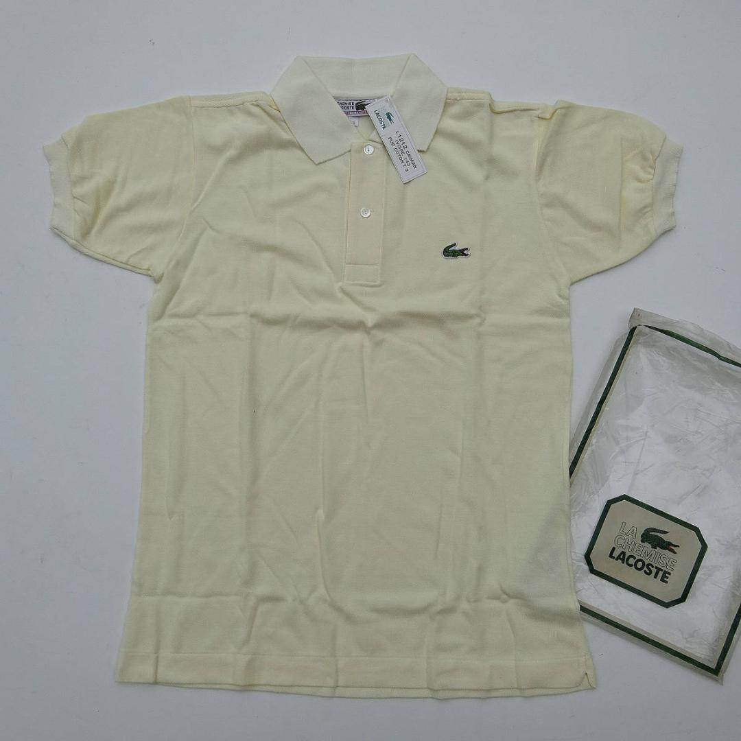 新品70's初期前期 ヴィンテージフランス製 ラコステ ポロシャツ 黄色3赤文字