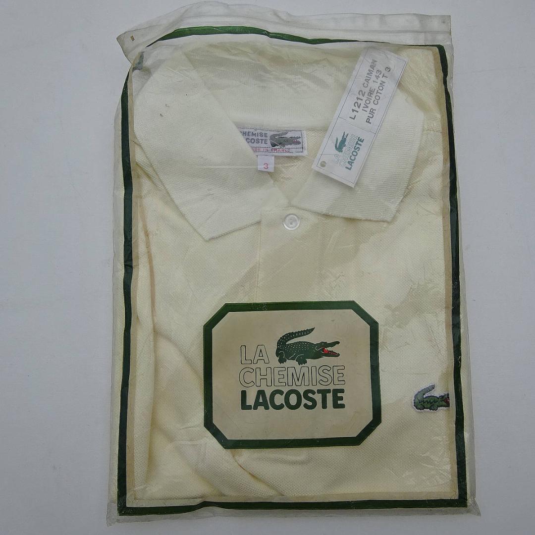 新品70's初期前期 ヴィンテージフランス製 ラコステ ポロシャツ 黄色3赤文字