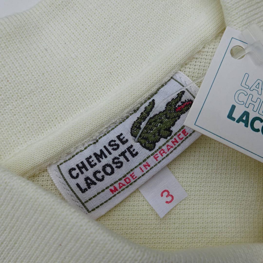 新品70's初期前期 ヴィンテージフランス製 ラコステ ポロシャツ 黄色3赤文字
