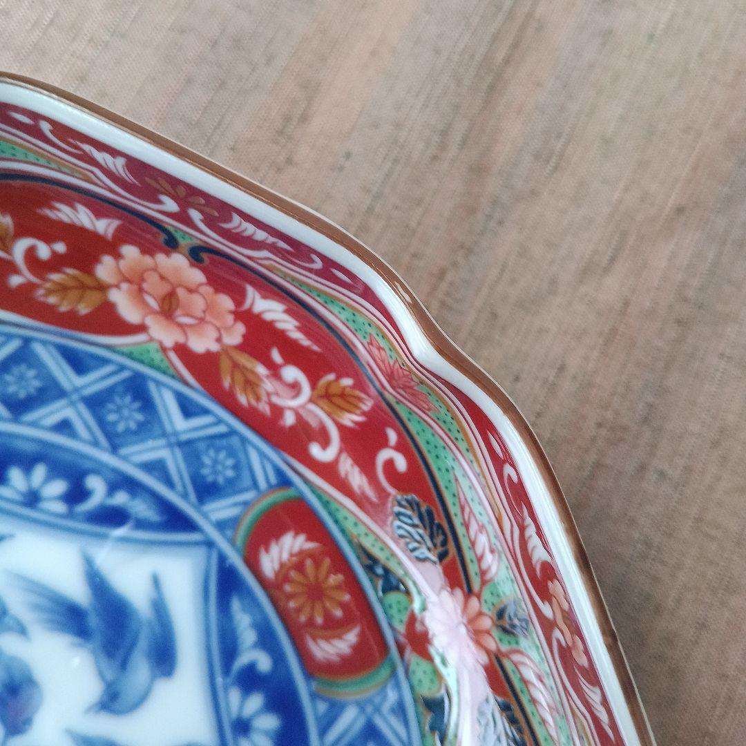 前畑陶器 庫山窯　取り皿揃　5枚　染付花鳥　プレート