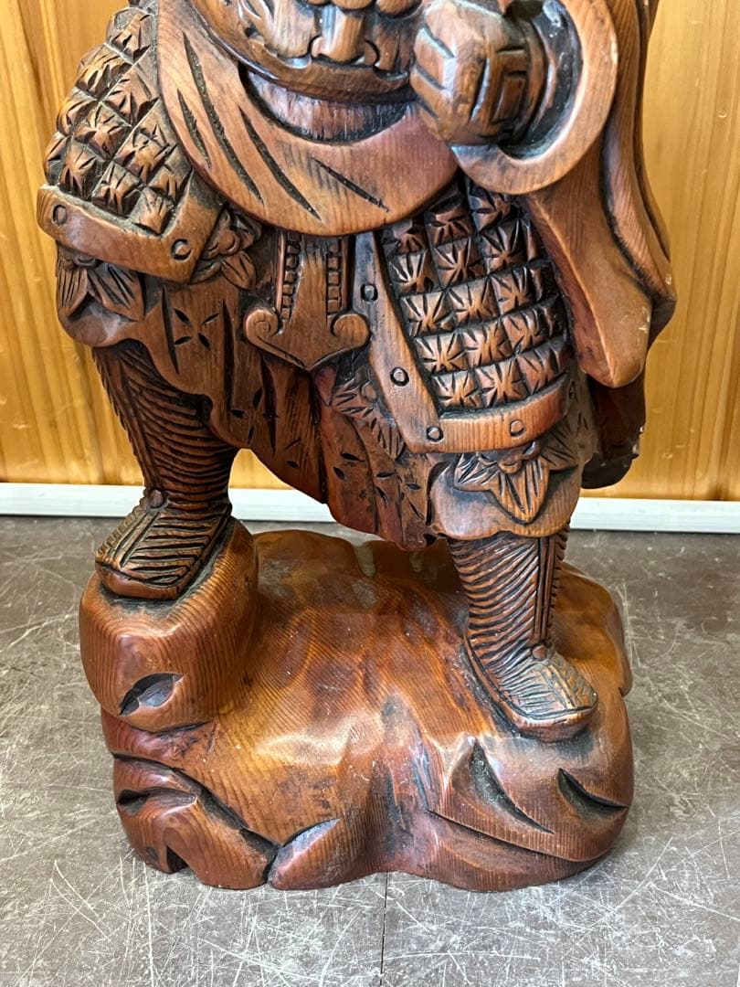 【毘沙門天/木彫り】神様 置物 縁起物 彫刻 希少