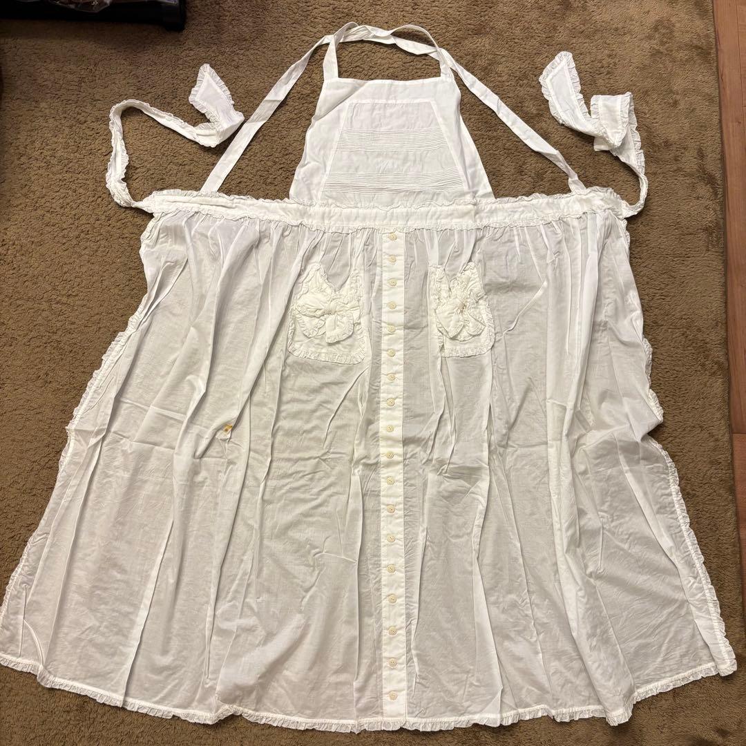 【新品未使用】ピンクハウス フリル エプロン 白 2点セット