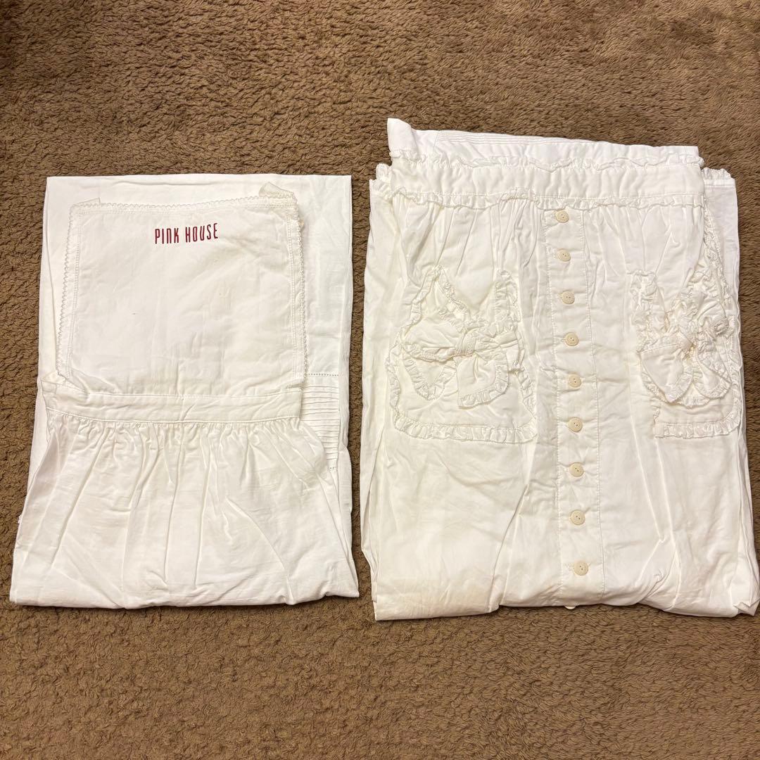 【新品未使用】ピンクハウス フリル エプロン 白 2点セット